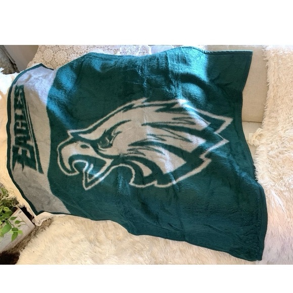 vintage biederlack NFL PhiladelphiaEagle Throw Blanke Football Teal BlackUSA